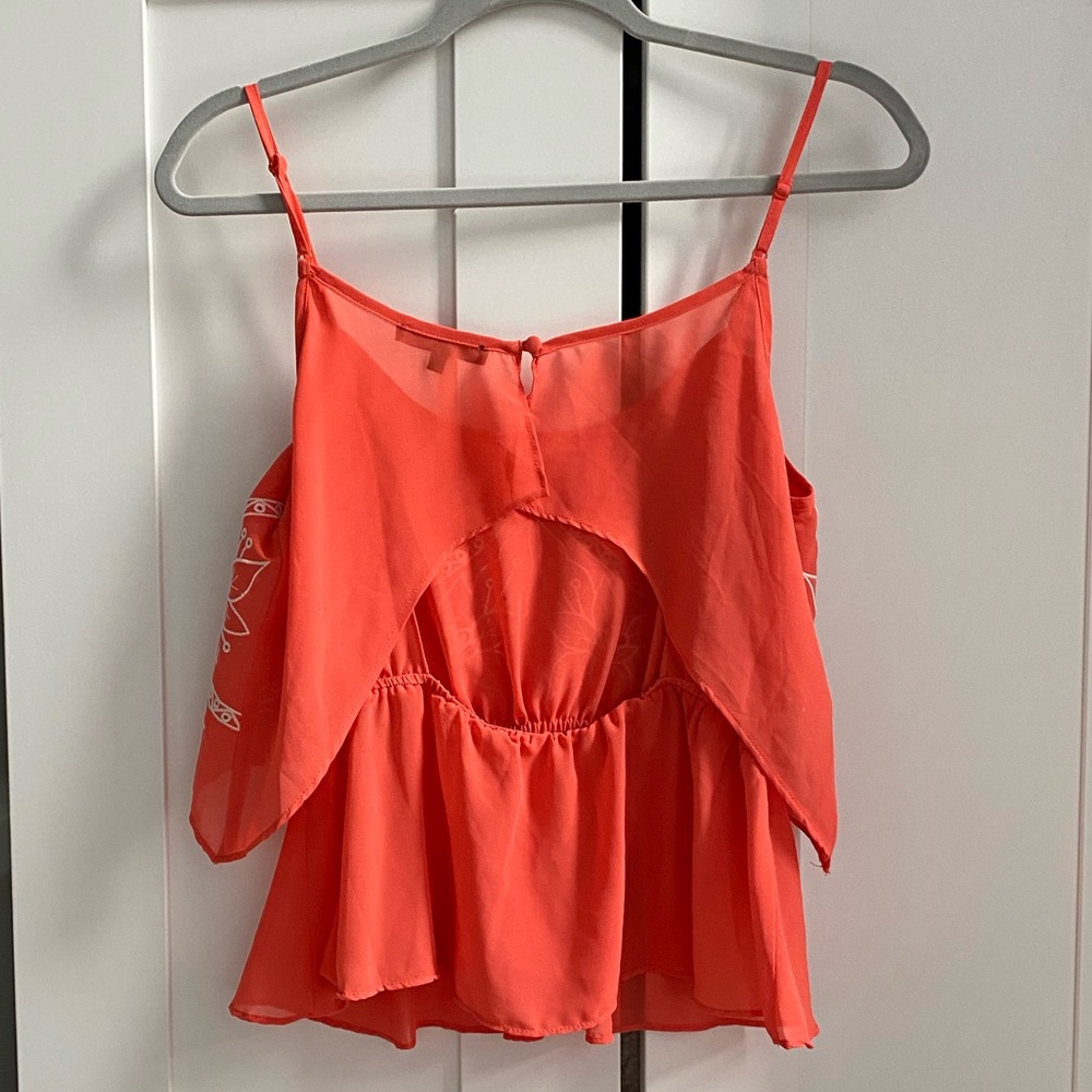 Open Back Orange Tank Top - Picture 6 of 6